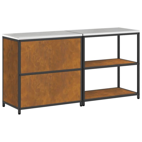 Zestaw do przechowywania w kuchni z półką 2 pcs Rdzawy