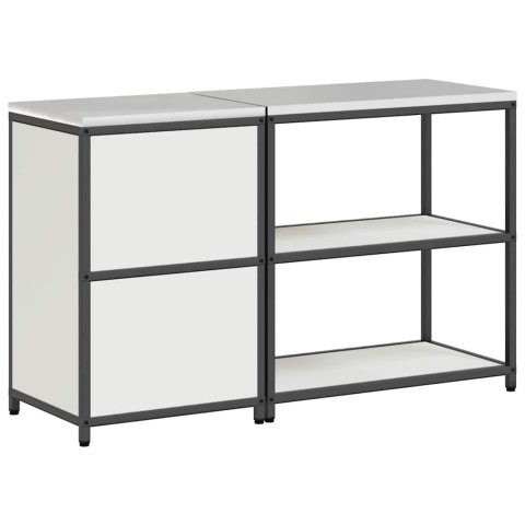 Zestaw do przechowywania w kuchni 2 pcs Biały Stal zimnogięta