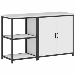 Zestaw do przechowywania w kuchni 2 pcs Biały Stal zimnogięta