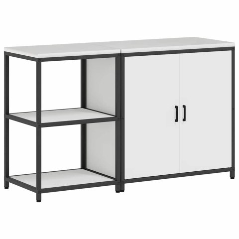 Zestaw do przechowywania w kuchni 2 pcs Biały Stal zimnogięta