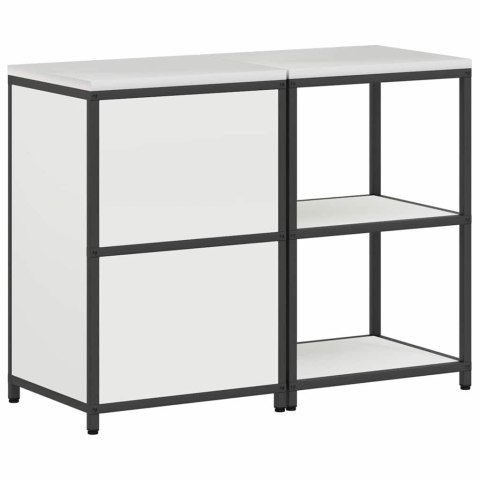 Zestaw do przechowywania w kuchni 2 pcs Biały Stal zimnogięta