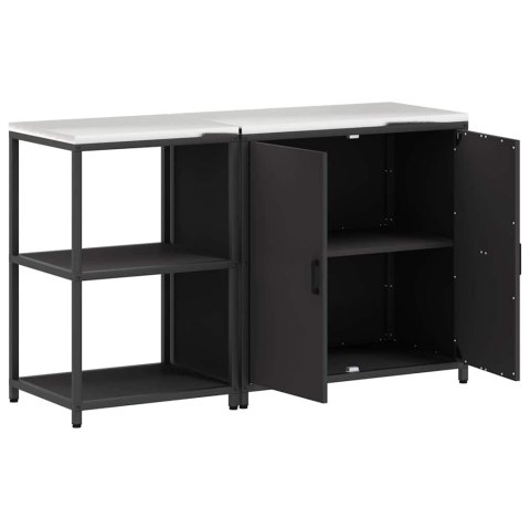 Zestaw do przechowywania w kuchni 2 pcs Czarny Stal zimnogięta