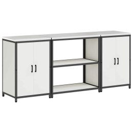 Zestaw do przechowywania w kuchni 3 pcs Biały Stal zimnogięta