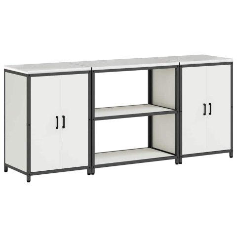 Zestaw do przechowywania w kuchni 3 pcs Biały Stal zimnogięta