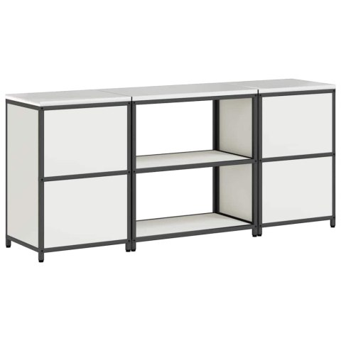 Zestaw do przechowywania w kuchni 3 pcs Biały Stal zimnogięta