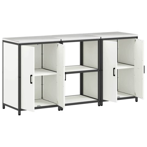 Zestaw do przechowywania w kuchni 3 pcs Biały Stal zimnogięta