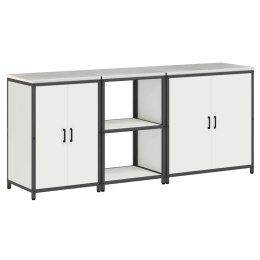 Zestaw do przechowywania w kuchni 3 pcs Biały Stal zimnogięta