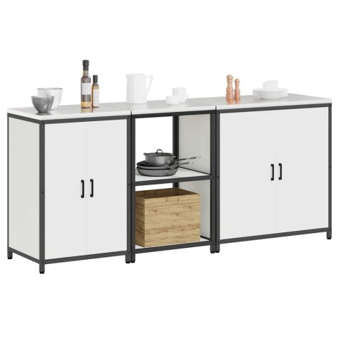 Zestaw do przechowywania w kuchni 3 pcs Biały Stal zimnogięta