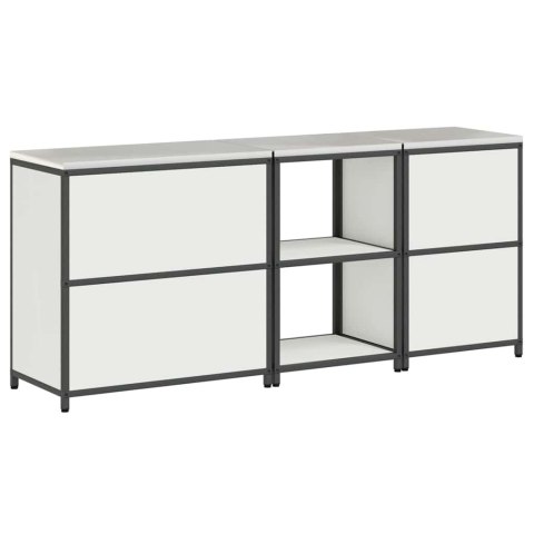 Zestaw do przechowywania w kuchni 3 pcs Biały Stal zimnogięta