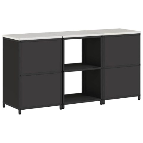 Zestaw do przechowywania w kuchni 3 pcs Czarny Stal zimnogięta