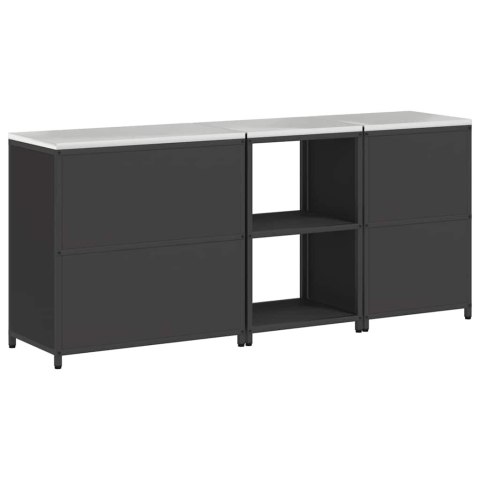 Zestaw do przechowywania w kuchni 3 pcs Czarny Stal zimnogięta