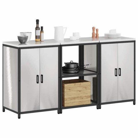 Zestaw do przechowywania w kuchni 3 pcs Srebrny Stal nierdzewna