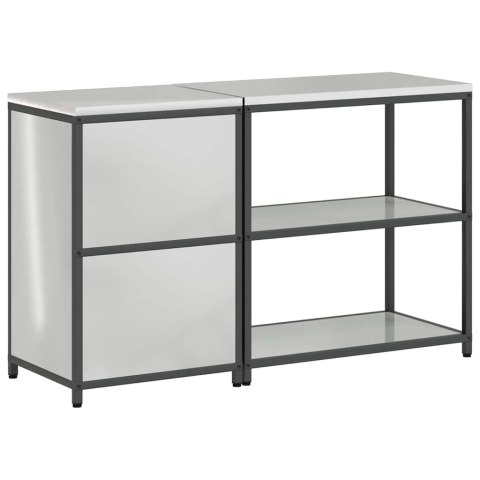 Zestaw do przechowywania w kuchni z półką 2 pcs Srebrny