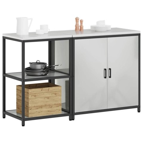 Zestaw do przechowywania w kuchni z półką 2 pcs Srebrny