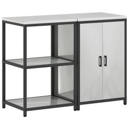 Zestaw do przechowywania w kuchni z półką 2 pcs Srebrny