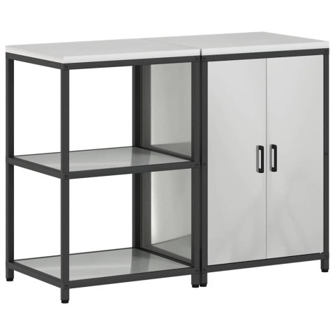 Zestaw do przechowywania w kuchni z półką 2 pcs Srebrny