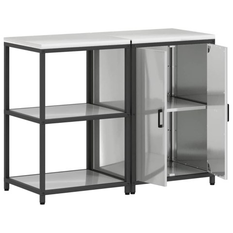 Zestaw do przechowywania w kuchni z półką 2 pcs Srebrny