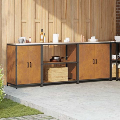 Zestaw do przechowywania w kuchni z półką 3 pcs Rdzawy