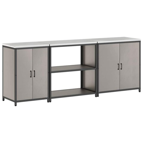 Zestaw do przechowywania w kuchni z półką 3 pcs Rdzawy