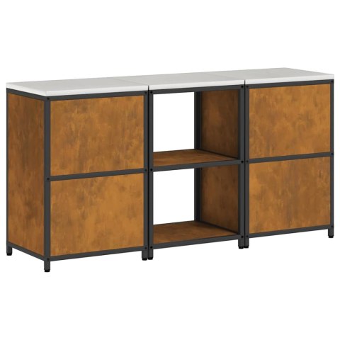 Zestaw do przechowywania w kuchni z półką 3 pcs Rdzawy