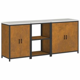 Zestaw do przechowywania w kuchni z półką 3 pcs Rdzawy