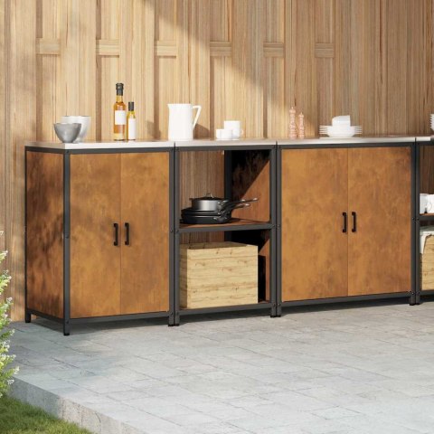 Zestaw do przechowywania w kuchni z półką 3 pcs Rdzawy