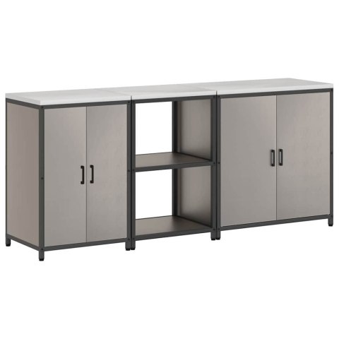 Zestaw do przechowywania w kuchni z półką 3 pcs Rdzawy