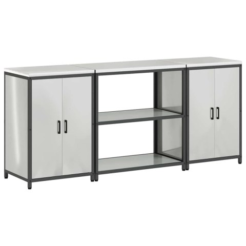 Zestaw do przechowywania w kuchni z półką 3 pcs Srebrny