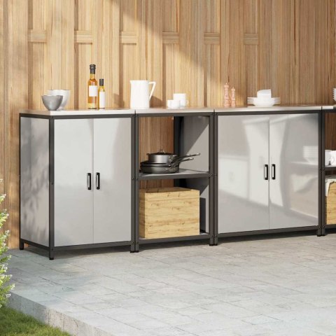 Zestaw do przechowywania w kuchni z półką 3 pcs Srebrny