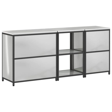 Zestaw do przechowywania w kuchni z półką 3 pcs Srebrny