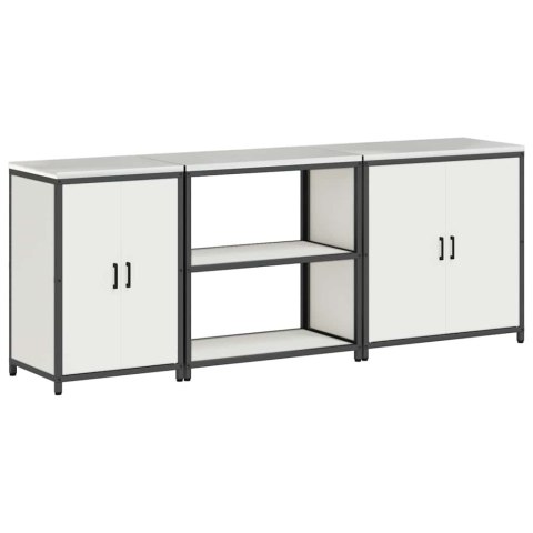 Zestaw do przechowywania w kuchni z półką Inny 3 pcs Biały Stal