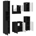 Zestaw mebli łazienkowych Montowane na ścianie 5 pcs Czarny
