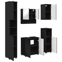 Zestaw mebli łazienkowych Montowane na ścianie 5 pcs Czarny