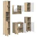 Zestaw mebli łazienkowych Montowane na ścianie 5 pcs Dąb Sonoma