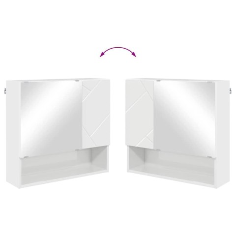 Zestaw mebli łazienkowych z szufladą 4 pcs Wysoki połysk biały