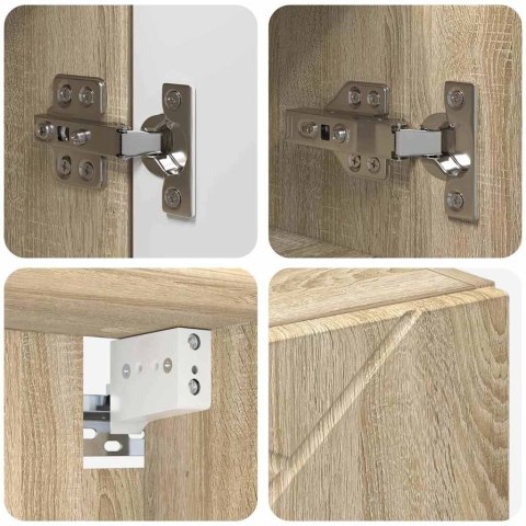 Zestaw mebli łazienkowych z szufladą Z lustrem 4 pcs Dąb Sonoma