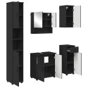 Zestaw mebli łazienkowych z szufladą z drzwiami 5 pcs Czarny
