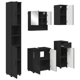 Zestaw mebli łazienkowych z szufladą z drzwiami 5 pcs Czarny