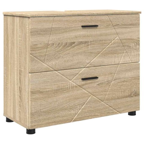 Zestaw mebli łazienkowych z szufladą z półką 4 pcs Dąb Sonoma