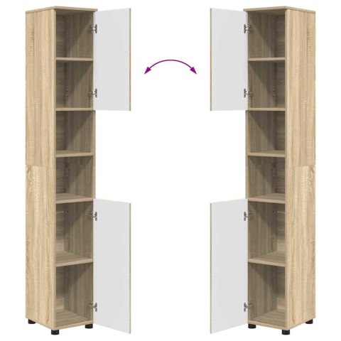 Zestaw mebli łazienkowych z szufladą z półką 4 pcs Dąb Sonoma