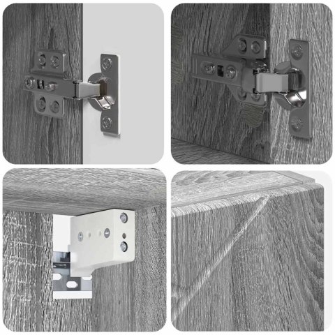 Zestaw mebli łazienkowych z szufladą z półką 4 pcs Szary Sonoma