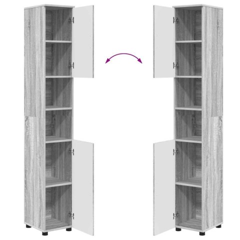 Zestaw mebli łazienkowych z szufladą z półką 4 pcs Szary Sonoma