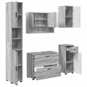 Zestaw mebli łazienkowych z szufladą z półką 5 pcs Szary Sonoma