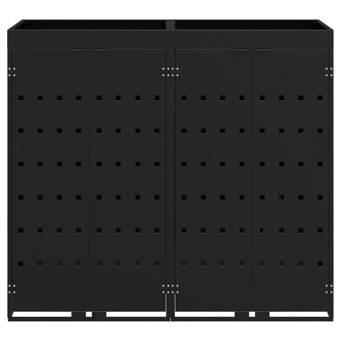 Przechowalnia na 2 kosze na odpady Czarny 136 x 77,5 x 121,5 cm