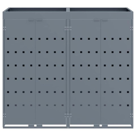 Przechowalnia na 2 kosze na odpady Jasnoszary