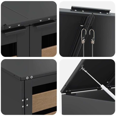 Przechowalnia na 3 kosze na odpady 340 x 77.5 x 115.5 cm Stal