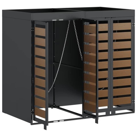 Przechowalnia na 3 kosze na odpady 340 x 77.5 x 115.5 cm Stal