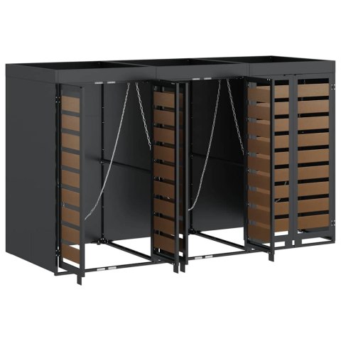 Przechowalnia na 3 kosze na odpady 340 x 77.5 x 115.5 cm Stal