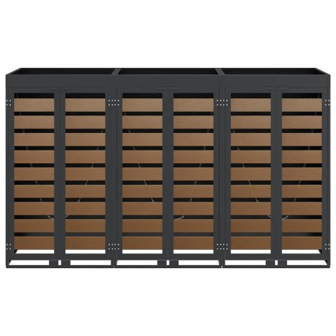 Przechowalnia na 3 kosze na odpady 340 x 77.5 x 115.5 cm Stal