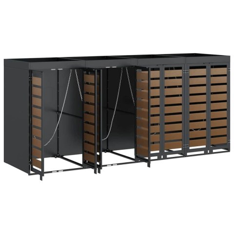 Przechowalnia na 3 kosze na odpady 340 x 77.5 x 115.5 cm Stal